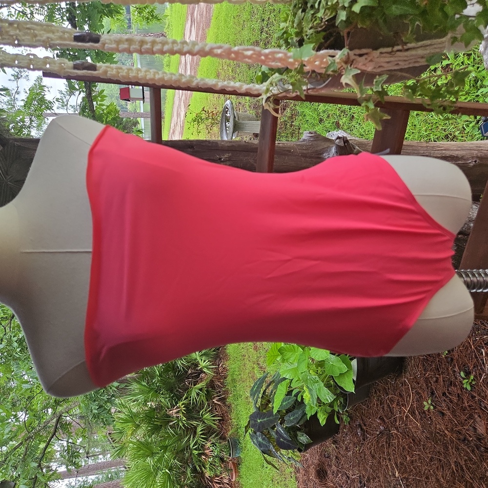 Aerie Hot Orange One Piece Strapless Lightweight Bodysuit Size Large